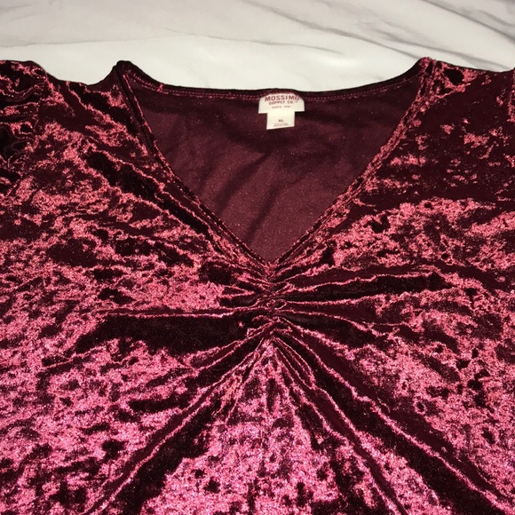 Velvet V- Neck Shirt - Picture 3 of 5